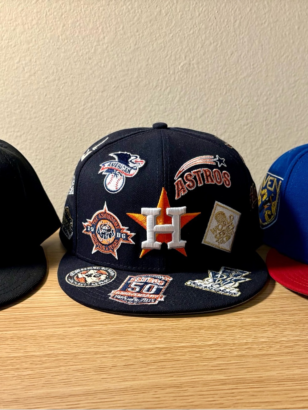 Houston Astros New Era 59FIFTY Hat Lot – 3 Fitted Caps Size 7 7/8